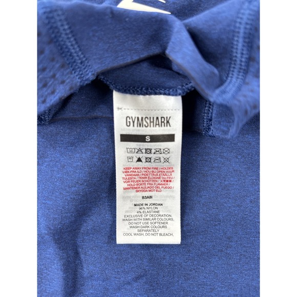 Gymshark Adapt Crop Top Womens Small Blue Mock Neck Seamless Long Sleeve - Picture 6 of 9